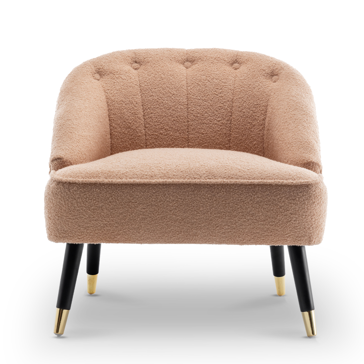 Teddy Boucle Fabric Light Brown Kensington Accent Chair - Image 4