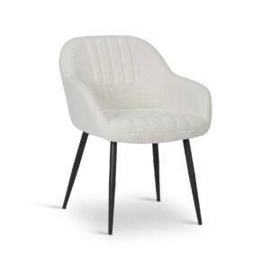 Teddy Boucle Fabric White Amadeo Dining Chair - Set of 4