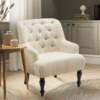 Teddy Boucle Fabric White Armina Accent Chair