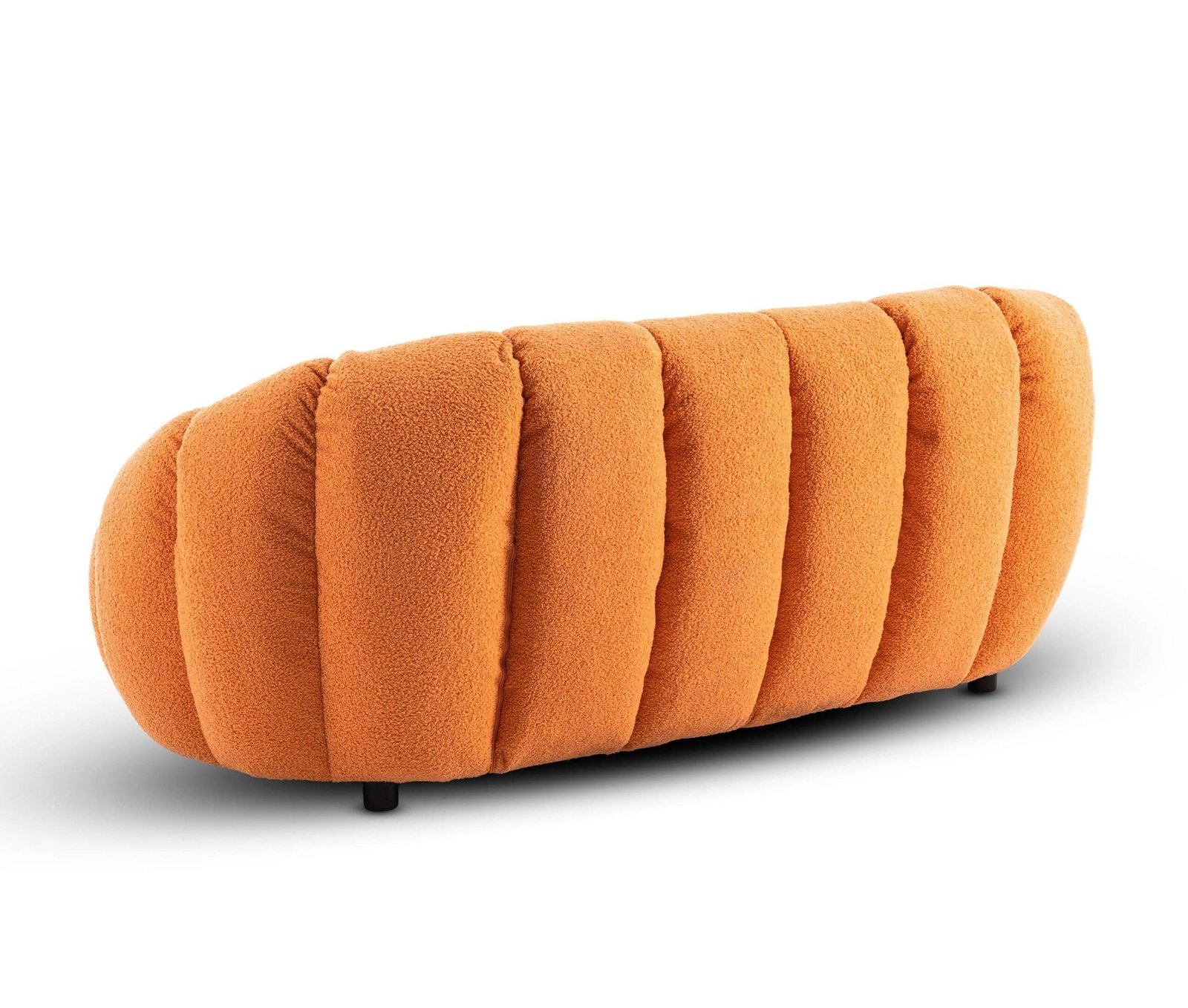 Teddy Boucle Fabric Orange Atrani 2 Seat Accent Chair - Image 5