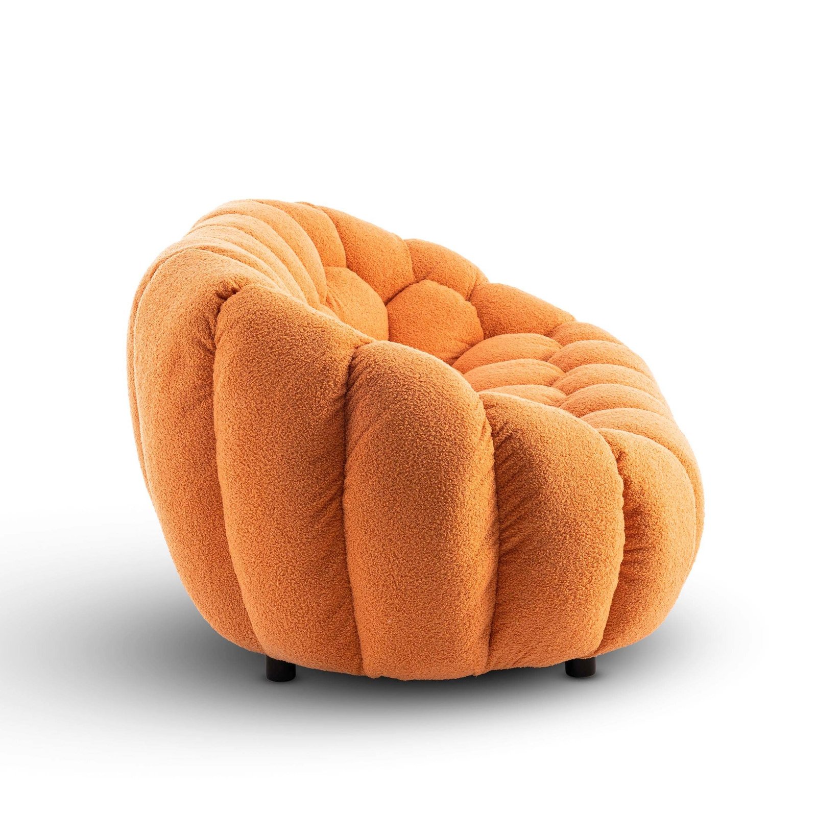 Teddy Boucle Fabric Orange Atrani 2 Seat Accent Chair - Image 6