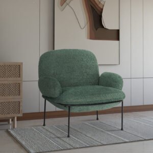 Teddy Boucle Fabric Sage Green Cosetto Accent Chair