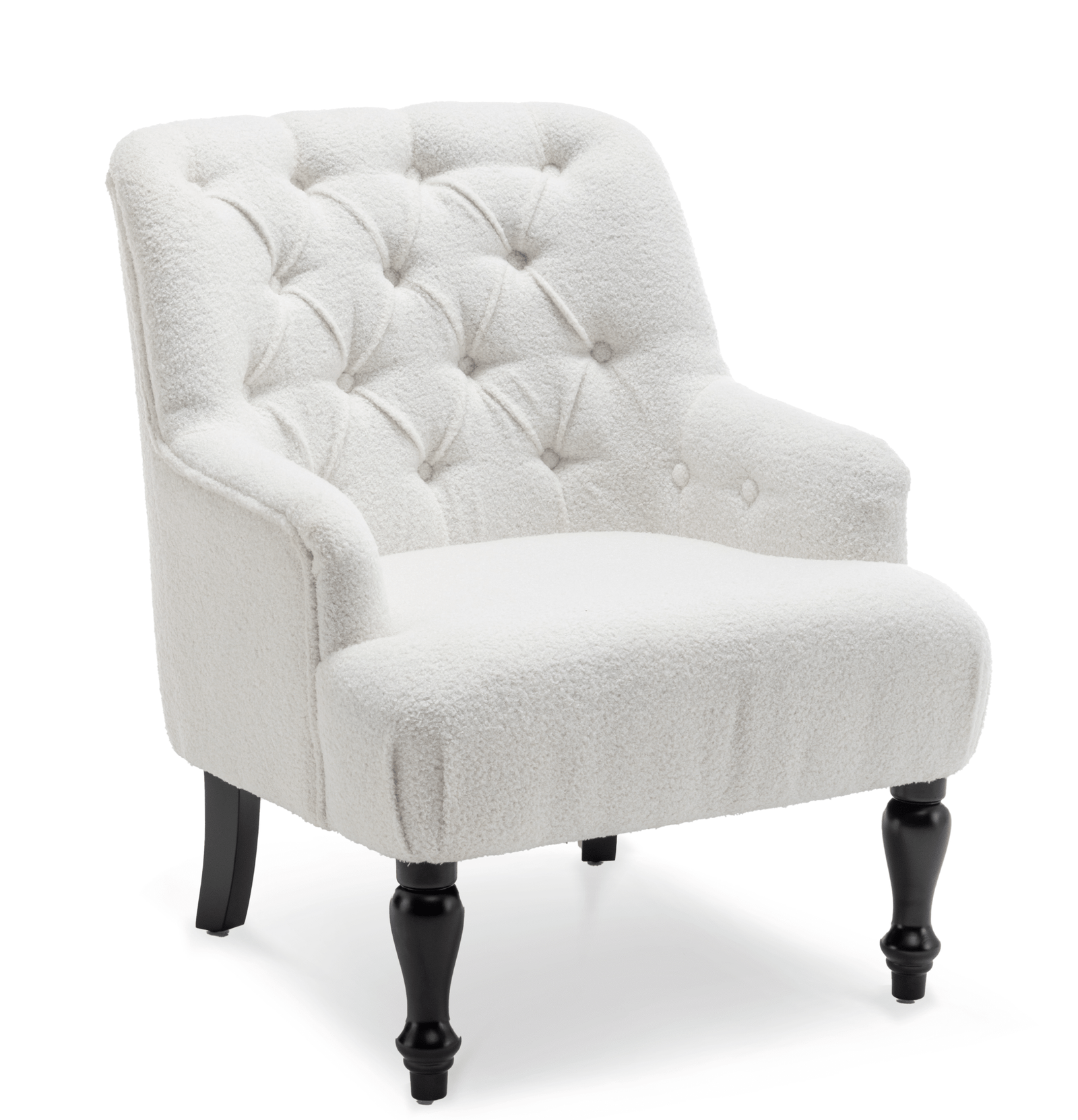 Teddy Boucle Fabric White Armina Accent Chair - Image 2