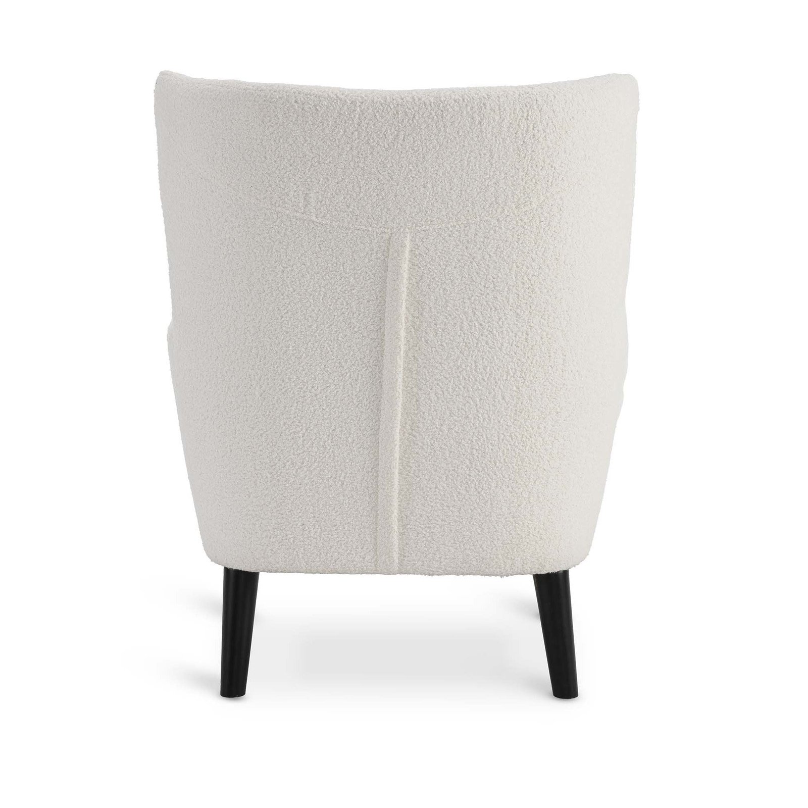 Teddy Boucle Fabric White Ginerva Accent Wingback Chair with Footstool - Image 6