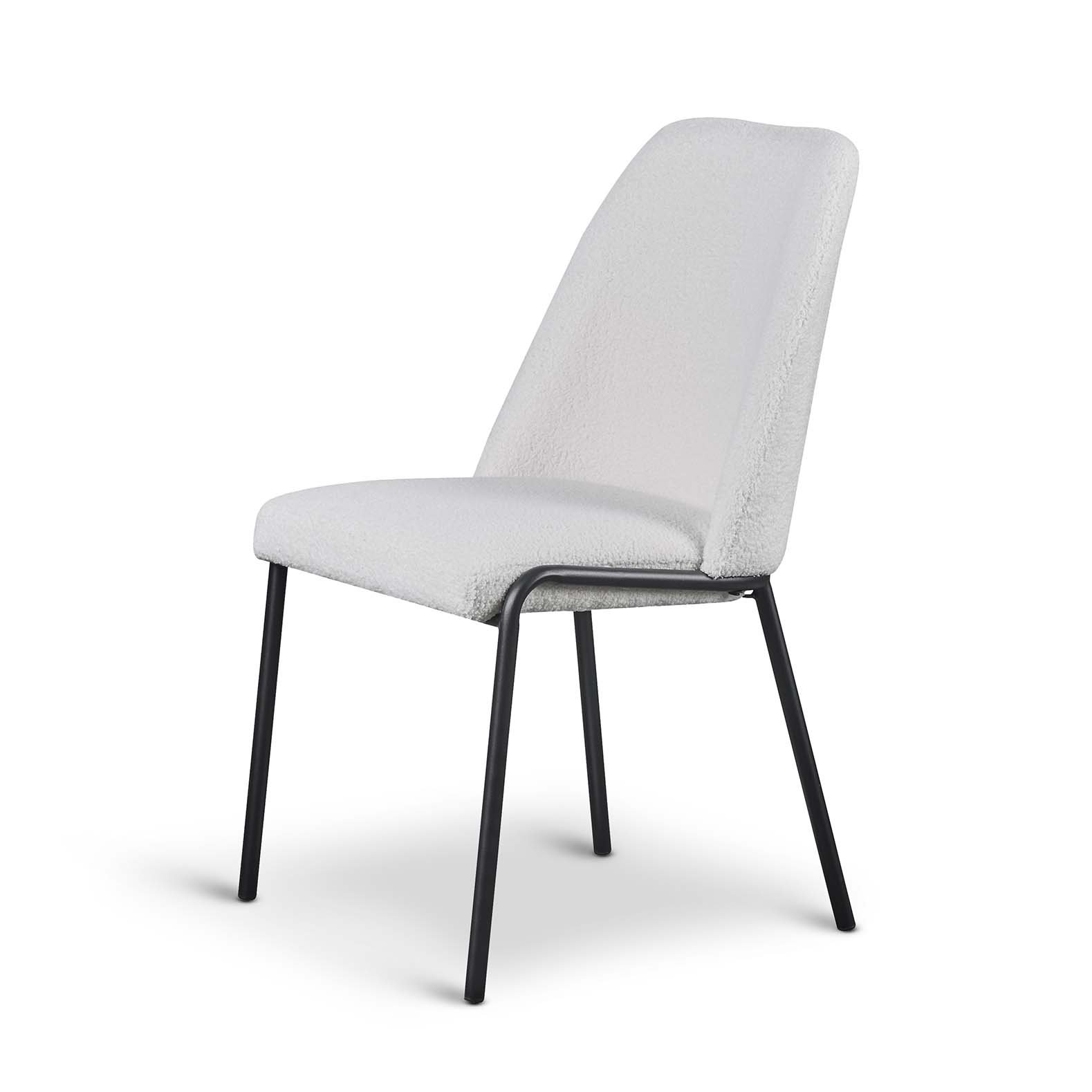 Teddy Boucle Fabric Italo Dining Chair - Set of 2